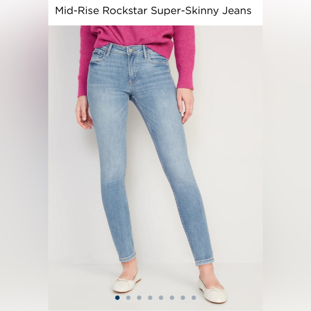 Mid-Rise Rockstar Super-Skinny Jeans in Pacifica | Size 8 Petite